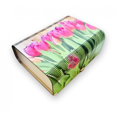 Деревянная музыкальная шкатулка Букет тюльпанов - на заказ со своей мелодией